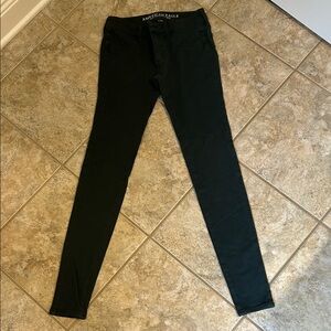 American Eagle Dark Green Knit Jeggings 2 X-Long